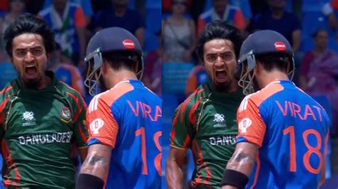 Tanzim Hasan Aggressively Celebrated Wicket Of Virat Kohli Front Of