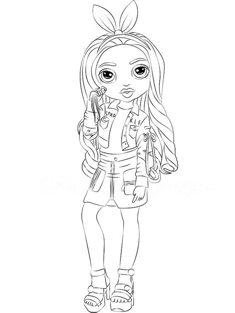 Krystal Bailey Rainbow High Coloring Page Free Printable Coloring