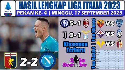 Hasil Liga Italia Tadi Malam Hasil Genoa Vs Napoli Serie A Pekan Ke 4