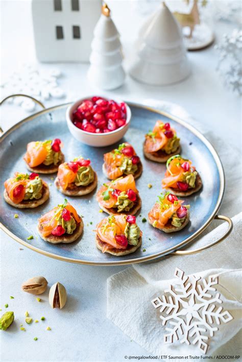 Recette Blinis Au Saumon Fumé Crème De Pistache Et Grenade Marie Claire