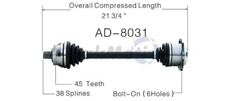 Audi Cv Axle Shaft Front Driver Side Aftermarket Ad Surtrack Ad