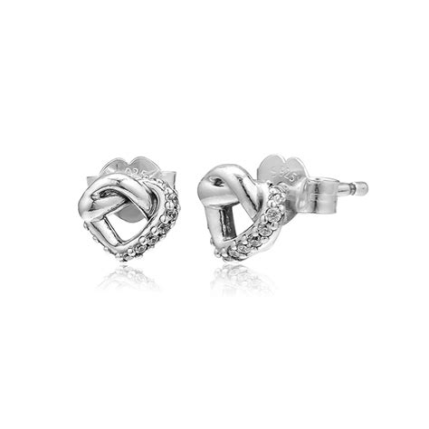 Moederdag Geschenk Sterling Zilver Geknoopt Hart Stud