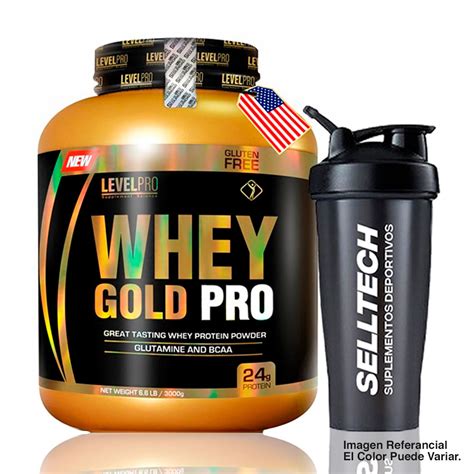 Ripley LEVEL PRO PROTEÍNA WHEY GOLD PRO 6 6LBS VANILLA CREME SHAKER