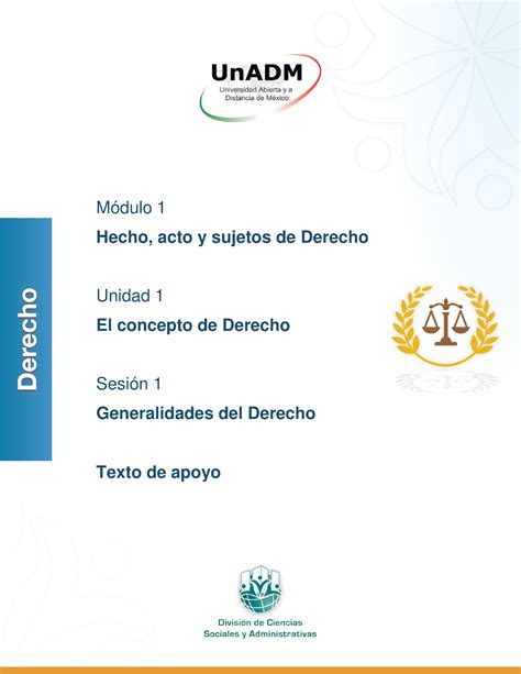 GUIA DE ESTUDIO DERECHO MERCANTIL UNIDAD 1 Módulo 1 Hecho acto y