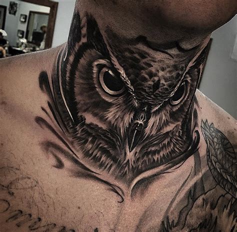 Owl On Guys Neck