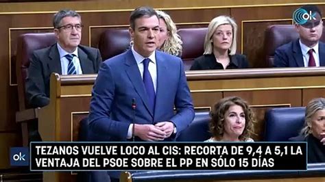 Tezanos Vuelve Loco Al Cis Recorta De 9 4 A 5 1 La Ventaja Del Psoe