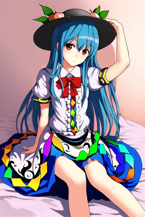 Hinanawi Tenshi Touhou Generated By Imperishable Knight Using