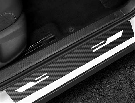 Myllar Car Door Sill Protector Edge Guards Carbon Fiber Stickers Scuff Plate Cover