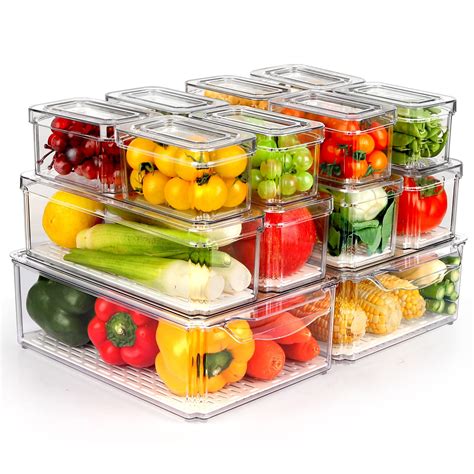 Zijund Pack Fridge Organizer Stackable Refrigerator Organizer Bins