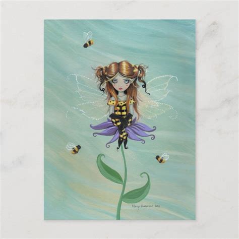 Cute Bumble Bee Fairy Postcard