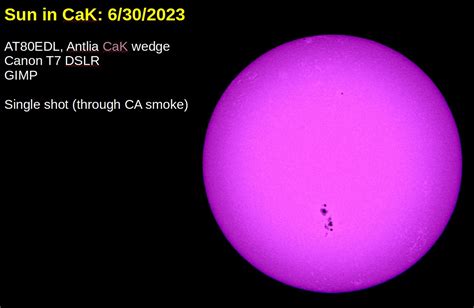 Sun In Ha CaK 6 30 2023 Solar Observing And Imaging Cloudy Nights