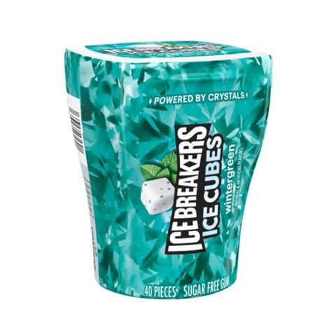 ICE BREAKERS ICE CUBES Wintergreen Flavored Sugar Free Chewing Gum