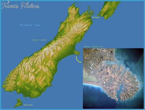 New Zealand Elevation Map - TravelsFinders.Com