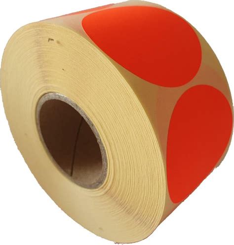 Blanco Etiketten Op Rol 50 Mm Rond Rood Radiant Bol