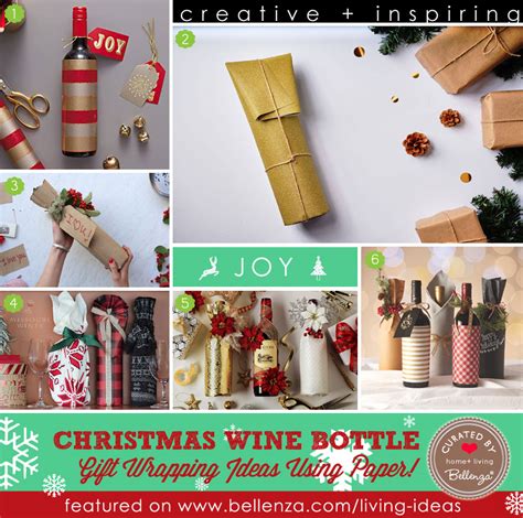 Festive Christmas Wine Bottle Gift Wrapping Ideas Using Paper