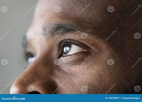 Closeup of an Eye of a Black Man Stock Image - Image of facial, pupil ...