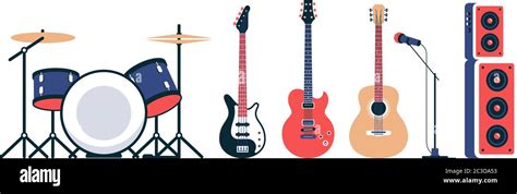 Rock band instruments set Stock Vector Image & Art - Alamy