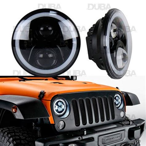 Unidad Para Jeep Ojo De Angel Blanco Y Ambar Con Proyector DUBA