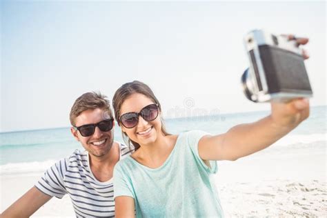 Happy Couple Taking Selfie Stock Photo Image Of Holidays 53851950