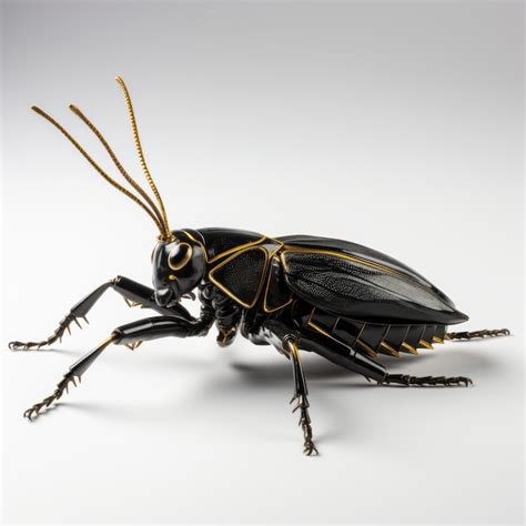 Modelo De Insecto Negro Y Dorado Una Impresionante Obra Maestra De La