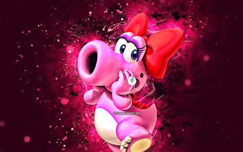 Toadette Cartoon Girl Purple Neon Lights Super Mario Creative Super