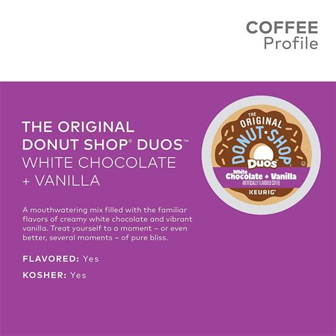 Donut Shop Duos White Chocolate Vanilla Single Serve K Cup Pods 12