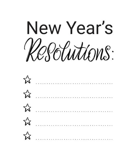 Premium Vector New Year S Resolutions Template List Of Goals And