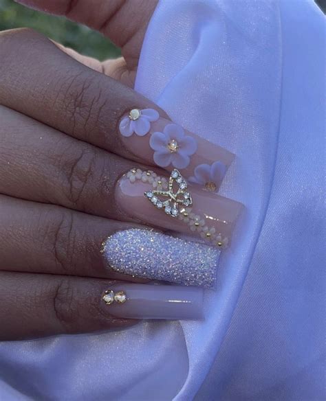 Pin By Madz On Nail Inspo In 2023 Nails Design With Rhinestones Pink Acrylic Nails Purple