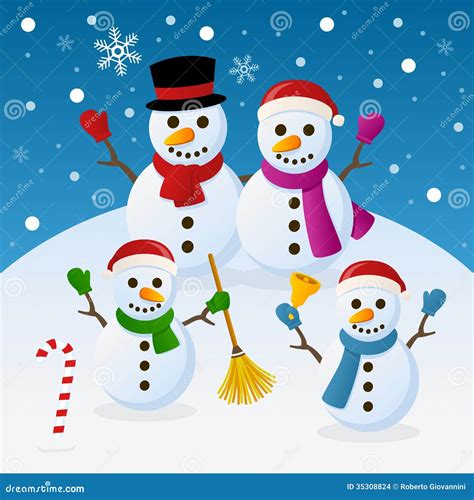 Clipart Snowman Family