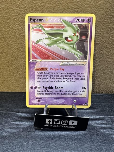 2007 Pokemon Pop Series 5 Espeon Gold Star 16 Of 17 Holo Mint Jwong