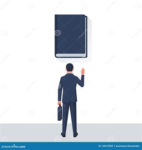 Businessman taking oath stock vector. Illustration of loyalty - 144973092