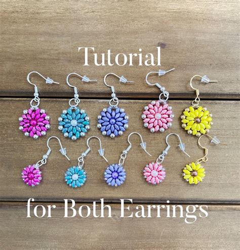 Beaded Flower Earrings Pattern Tutorial 2 Tutorials For Sunflower