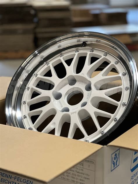 Bbs Lm 18x10 20 5x1143 White Blue Pearl W Bright Machined L System Motorsports