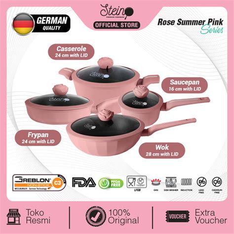 Promo STEIN Glamour Rose Set 4 In 1 Panci Set Anti Lengket Granite