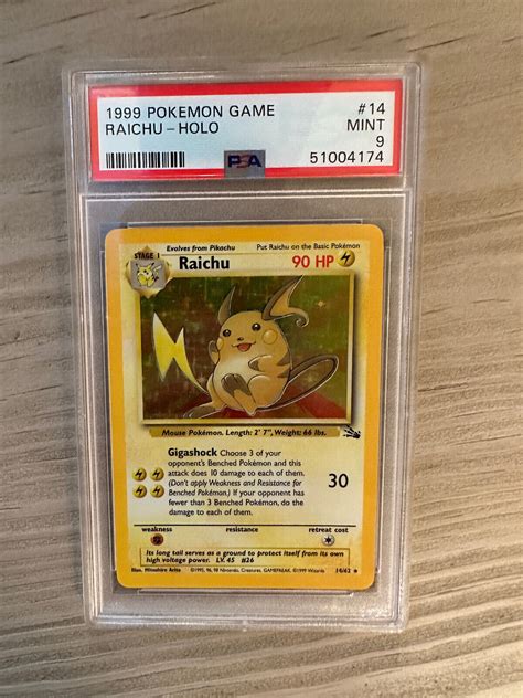 Mavin Raichu Psa Unlimited Fossil Holo Rare Pokemon Card