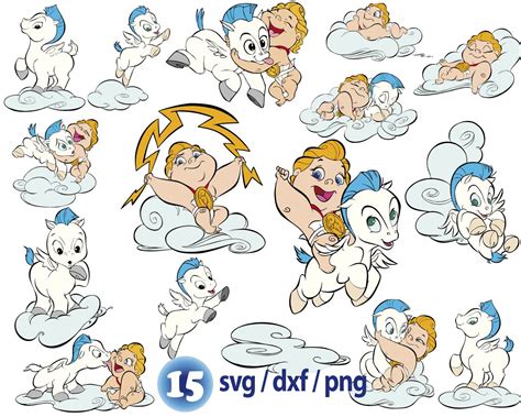 Disney Hercules baby svg, Baby Hercules and Pegasus png, Meg - Inspire ...