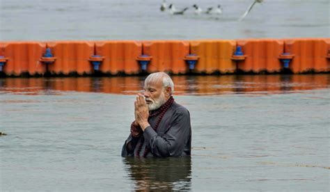 Pm Modi Takes Holy Dip At Triveni Sangam In Prayagraj Maha Kumbh