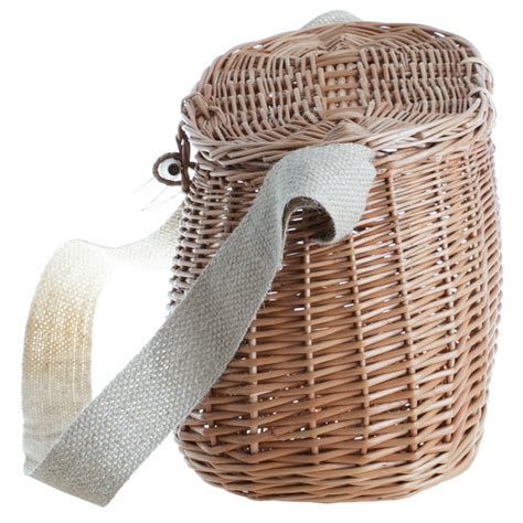 Panier De P Che En Osier Buff Avec Sangle En Jute X H Cm