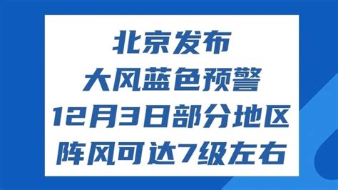 北京发布大风蓝色预警！明天部分地区阵风可达7级左右北京时间