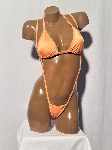 Sexy Slingshot Thong Bikini Piece Set Fot Exotic Dancer Outfit A B