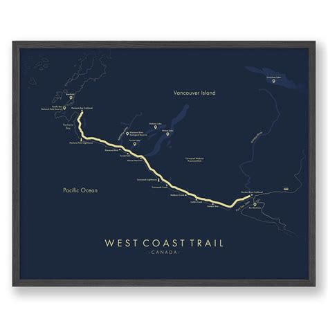 West Coast Trail Map West Coast Trail Poster Hiking Canada Poster ...