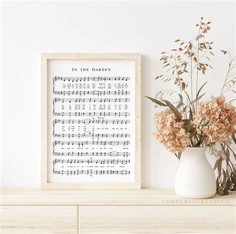 In the Garden Hymn Print / Hymn Wall Art / Hymn Sheet Music / | Etsy