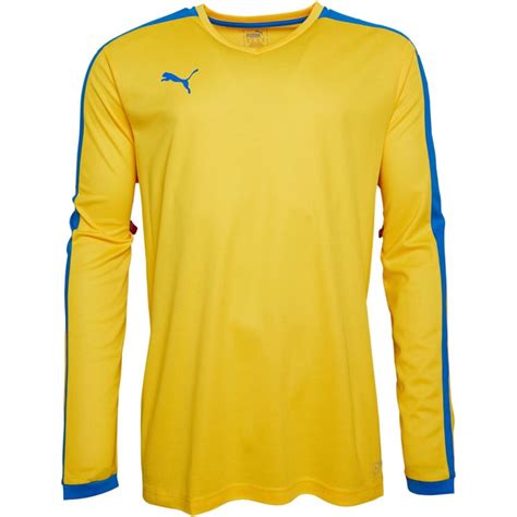 Buy Puma Mens Pitch Long Sleeve Football Jersey Yellowroyal