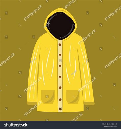 Yellow Autumn Raincoat Flat Vector Illustration Stock Vector Royalty