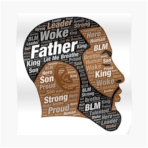 Black Father King Fathers Day Words In Afro Hair Poster By