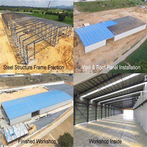 Prefabricated Workshop Prefab Steel Frame Metal Storage Shed Structure