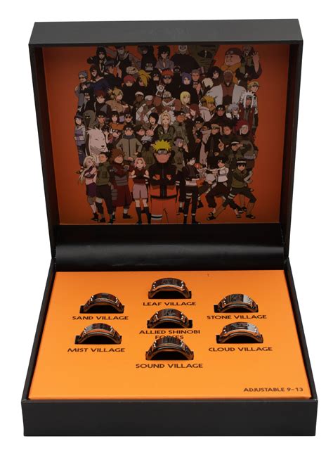 Naruto Shinobi Headband Ring Set Collector's Box GameStop Exclusive ...