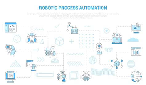 Premium Vector Rpa Robotic Process Automation Concept With Icon Set