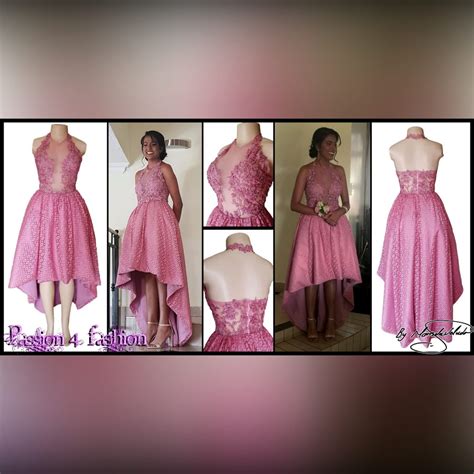 High Low Dusty Pink Matric Farewell Dress Marisela Veludo Fashion