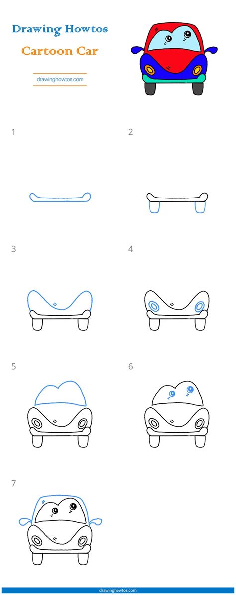 Step By Step Drawing Of A Car